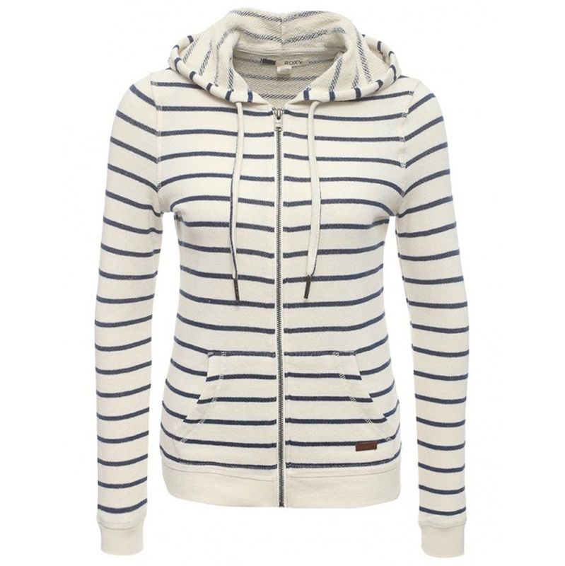 سویشرت زنانه راکسی مدل signature stripe zip hoodie