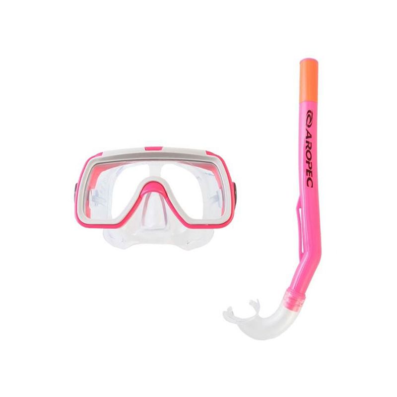 عینک و اسنورکل شنای بچگانه آروپک مدل swordfish kid pink سایز m