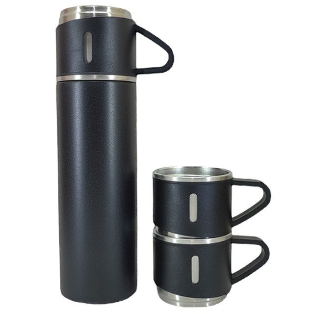 فلاسک مدل 3 کاپ vacuum گنجایش 0.5 لیتر به همراه لیوان مجموعه 3 عددی