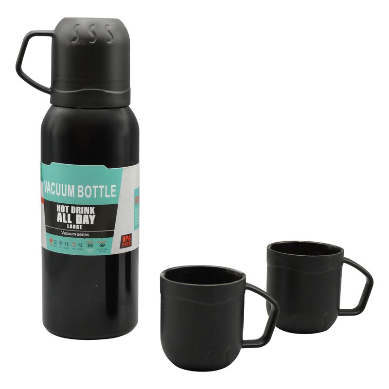 فلاسک مدل gs m 269892 گنجایش 0.63 لیتر به همراه لیوان سفری بسته 3 عددی