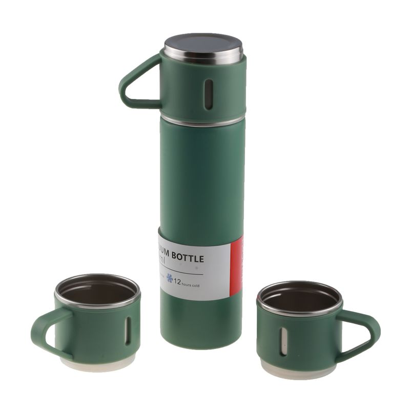 فلاسک مدل vacuum flask set گنجایش  0.5 لیتر به همراه لیوان مجموعه 3 عددی