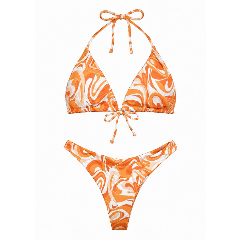 مایو دو تکه زنانه مدل gs m sunset flower  327195