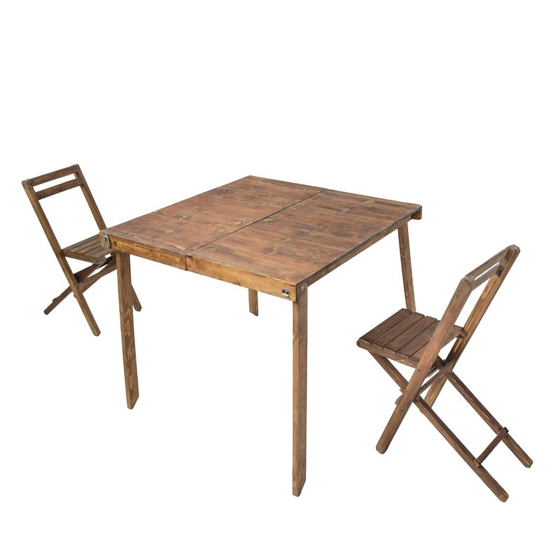میز و صندلی سفری تاشو 2 نفره دکومرآت مدل نیتا پشتی دار مجموعه 3 عددی
