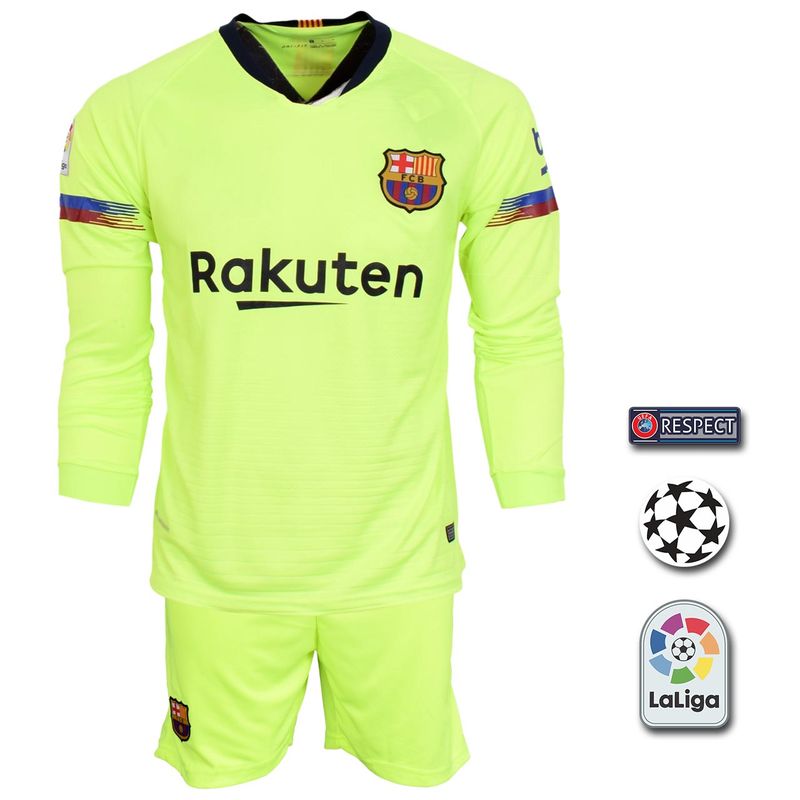 پیراهن و شورت ورزشی مردانه طرح مسی مدل بارسلونا away18_19 به همراه تگ