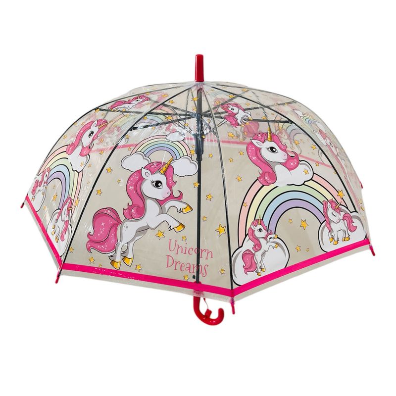 چتر بچگانه مدل شفاف طرح یونیکورن uni pin