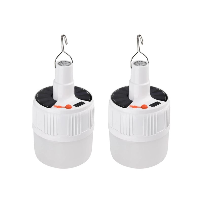 چراغ اضطراری مدل شارژی ریموت دار کد led bulb 2500 مجموعه 2 عددی