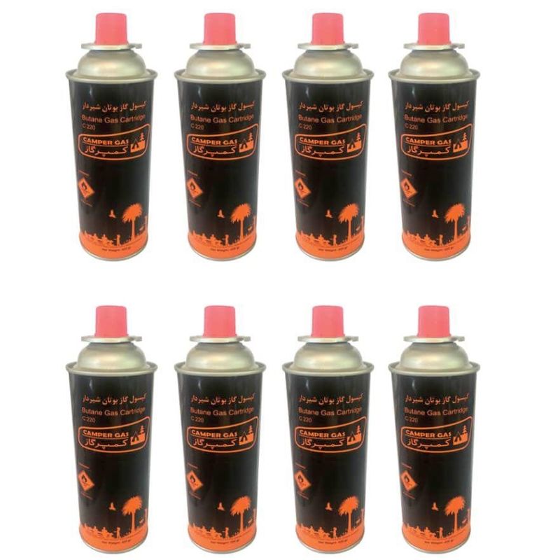 کپسول گاز 220 گرمی کمپرگاز مدل c220 بسته 8 عددی